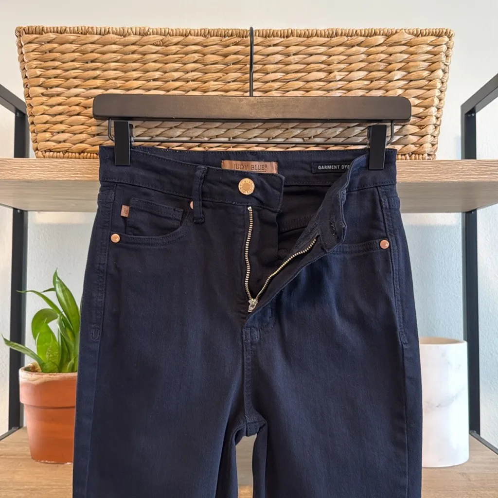 Judy Blue High-Waisted Tummy Control Garment Dyed Black Skinny Jeans, 26 - Image 7