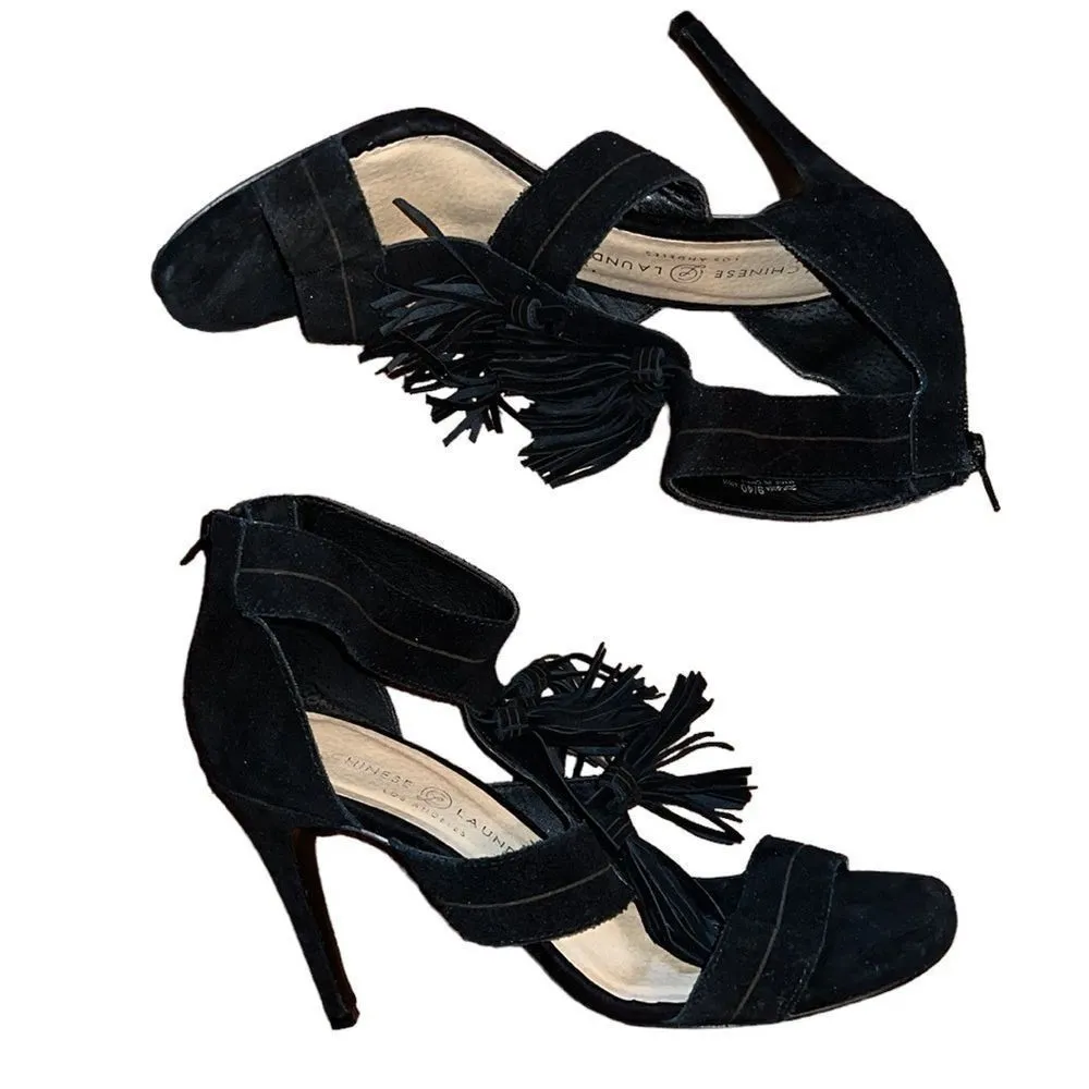 Chinese Laundry Black Suede Sandals Size 9 - Image 4