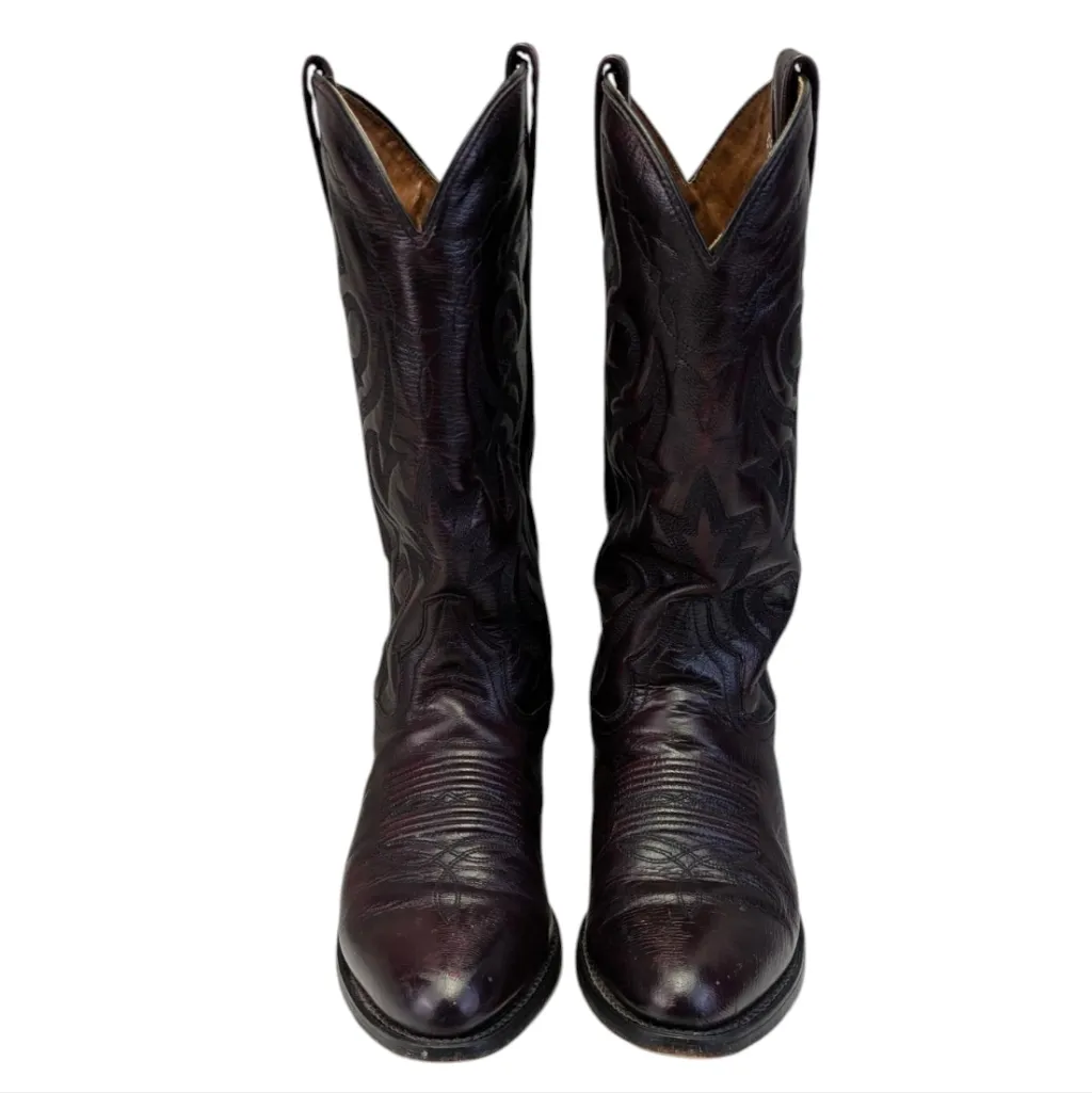 Dan Post Milwaukee Blackcherry Boots 2112 GUC $230 Size 7D/8.5L  S3942 - Image 7