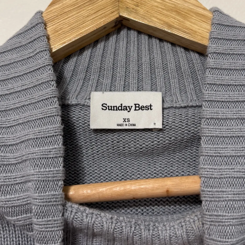 Aritzia Sunday Best Organic Cotton Cashmere Cropped Sweater Size XS Oversized - Image 3