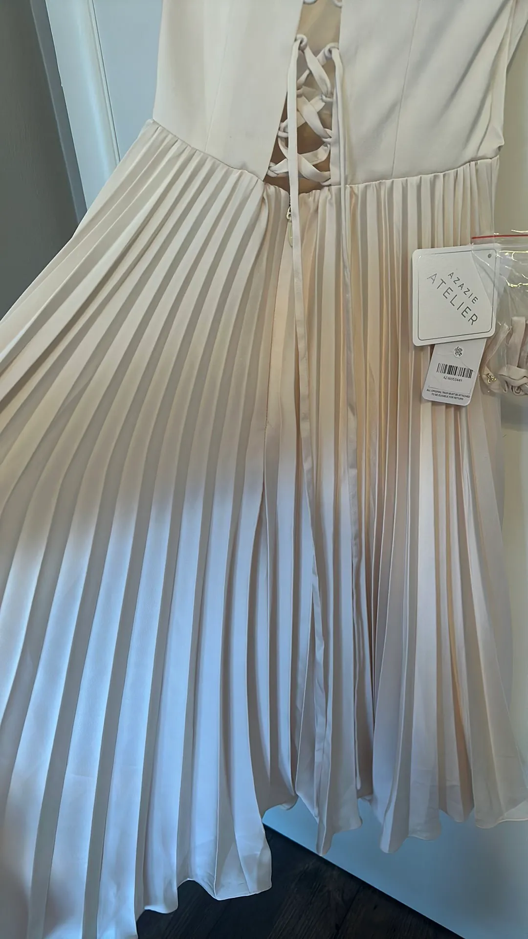 Azazie Atelier Celene Pleated Midi Dress - Image 3