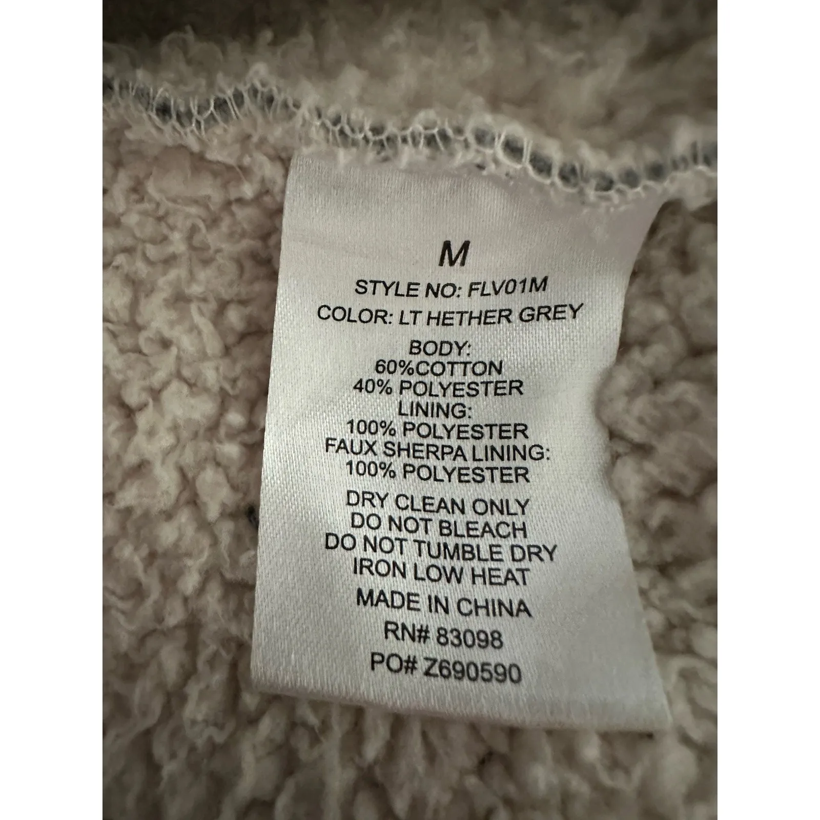 Cavalini Women's Size Medium Grey Sherpa Open Front Western Cardigan Sweater - Image 6