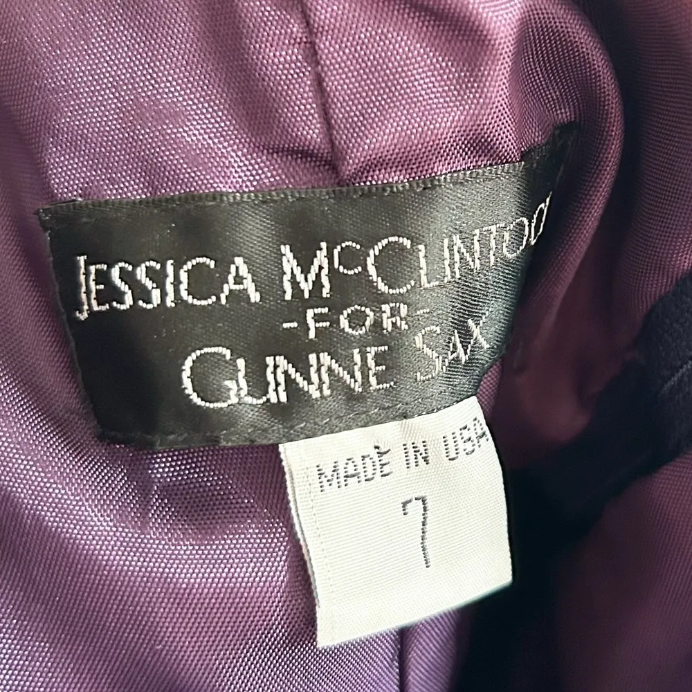 Vintage Jessica McClintock for Gunne Sax Midnight Blue Gown Size 7 Celestial - Image 6