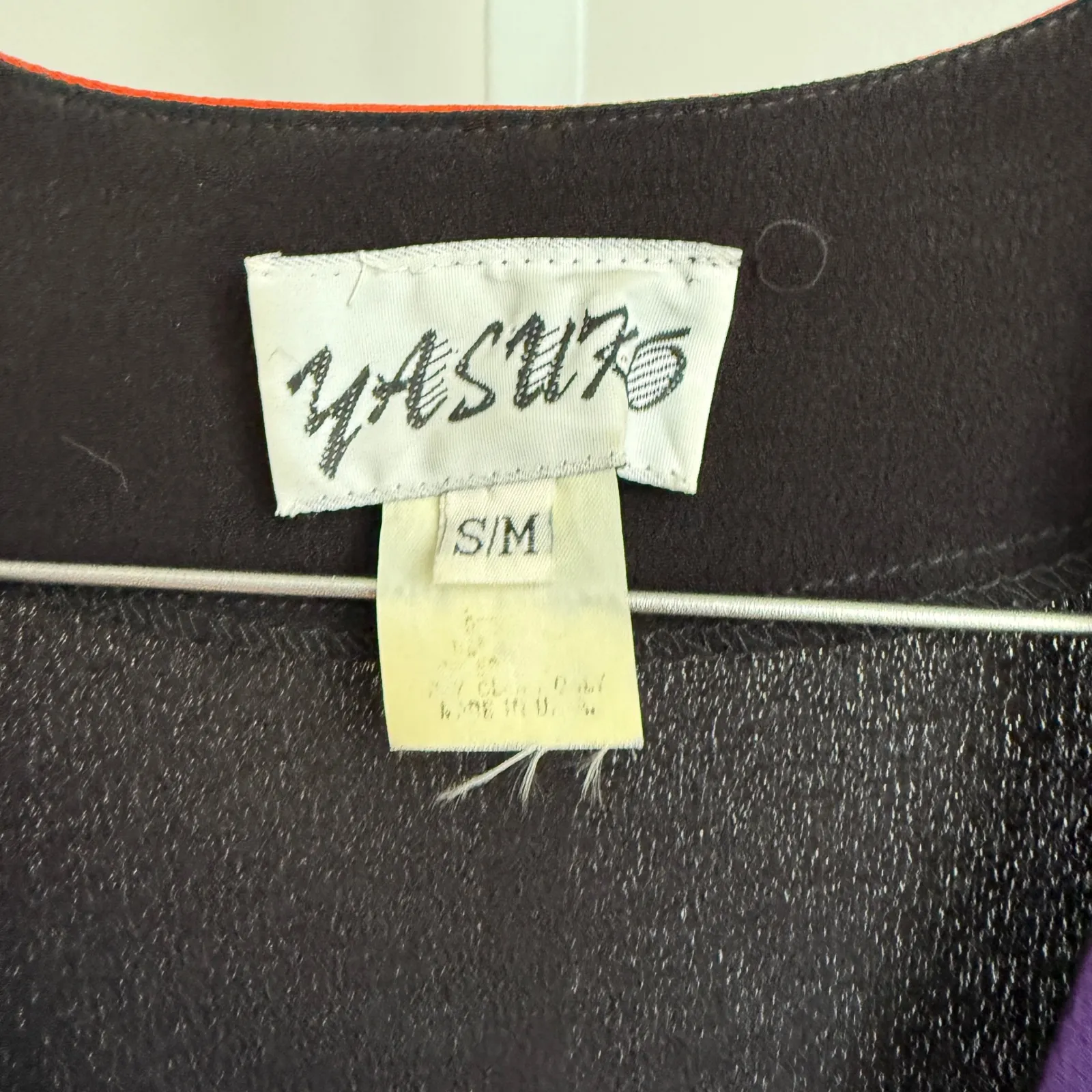 VTG Yasuyo Black Sleeveless Wearable Art Floral Trim‎ Lagenlook Avant Garde S/M - Image 4