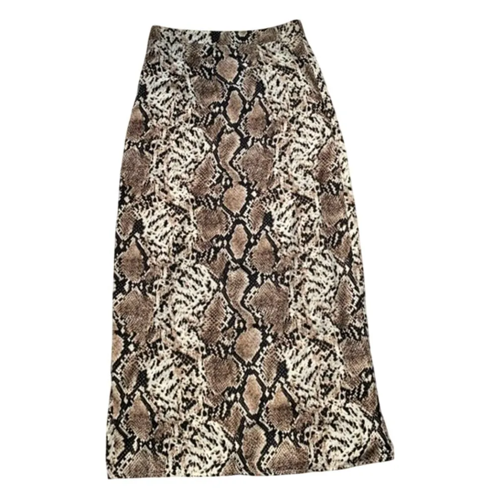 Nasty Gal Snake Print Double Slit Maxi Skirt - Image 3