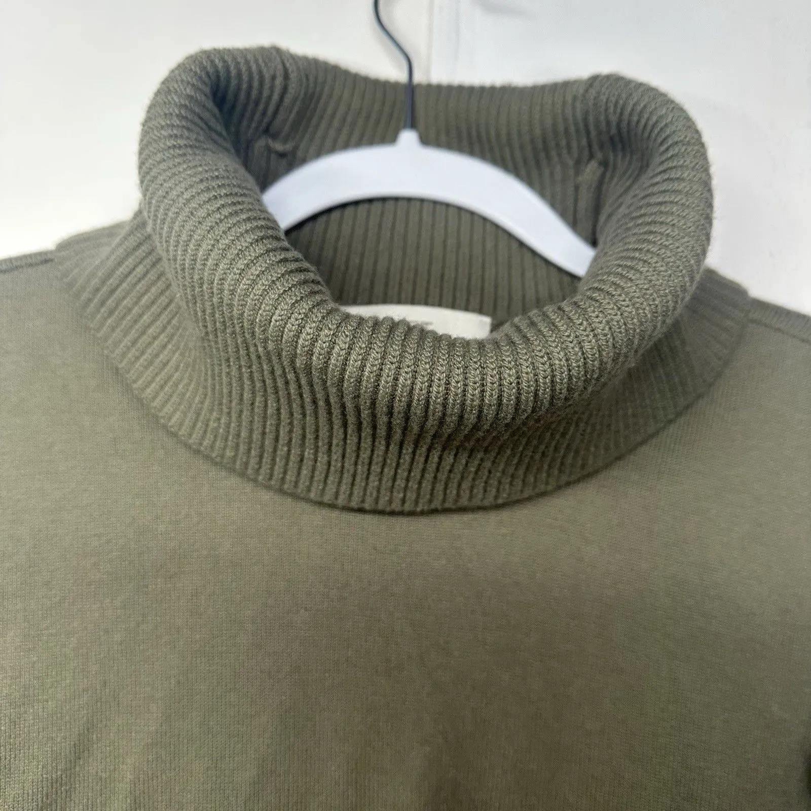 LOFT Women’s Petite Small Olive Green Turtleneck Sweater Ribbed Knit Top - Image 7