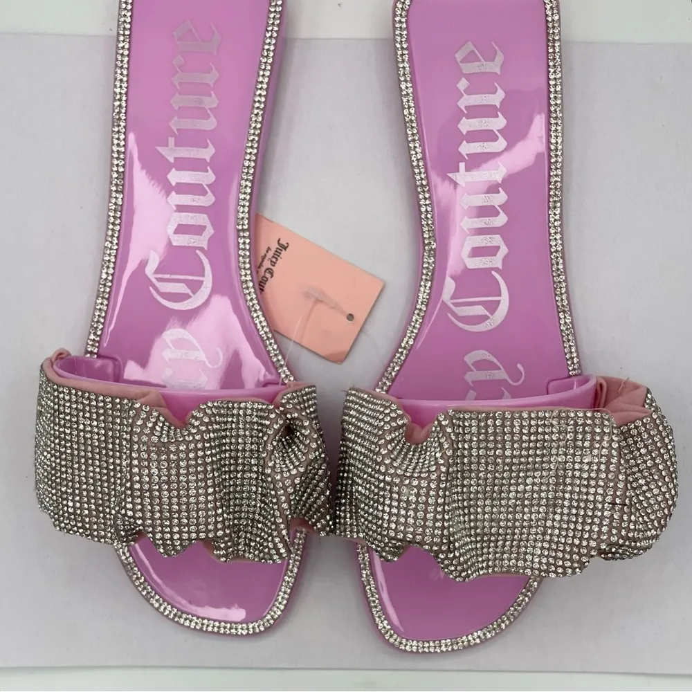Juicy Couture embellished jelly pink slide on sandals women’s Size 7M - Image 11