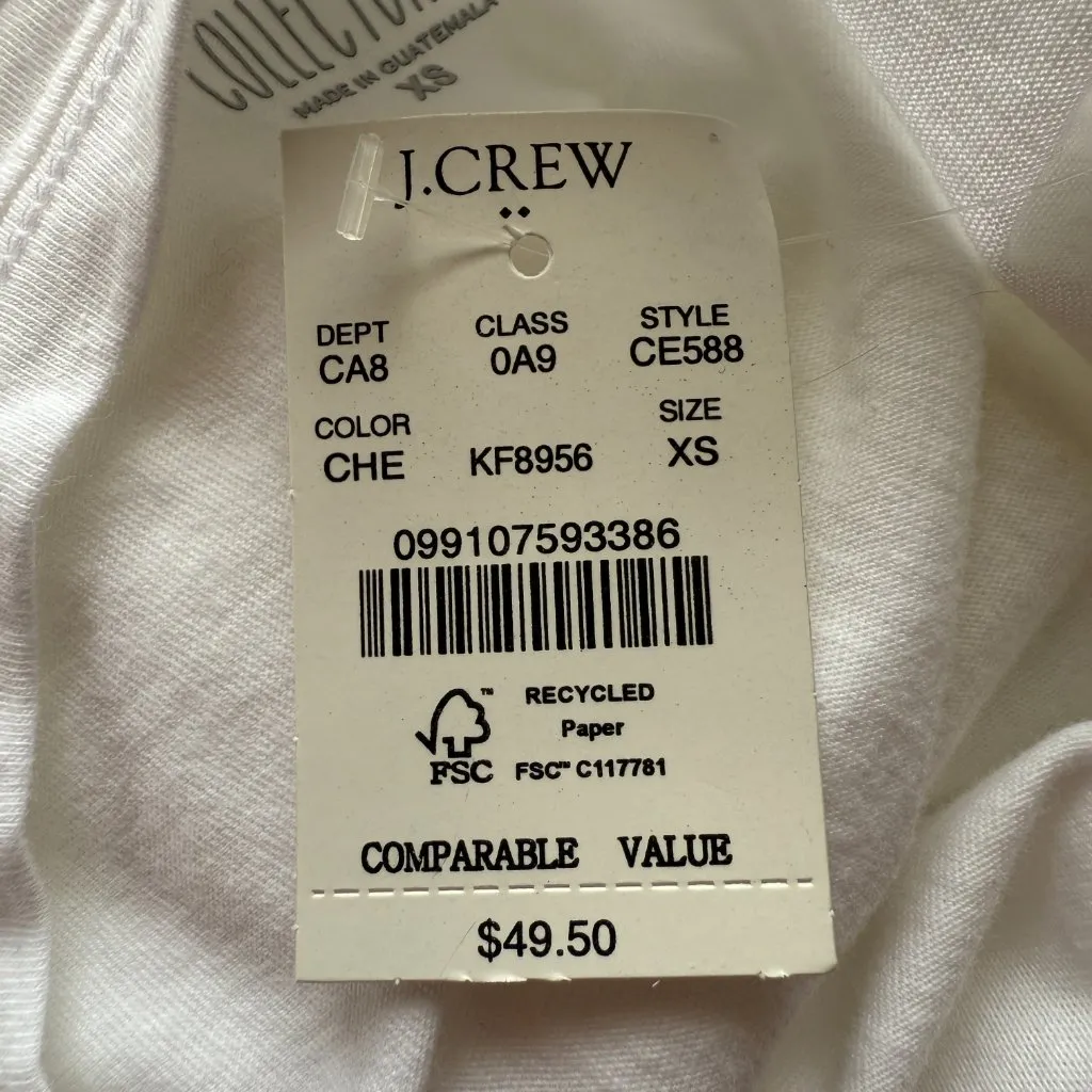 J. Crew The Collector Tee white short sleeve crewneck stretchy "Cheers" t-shirt - Image 7