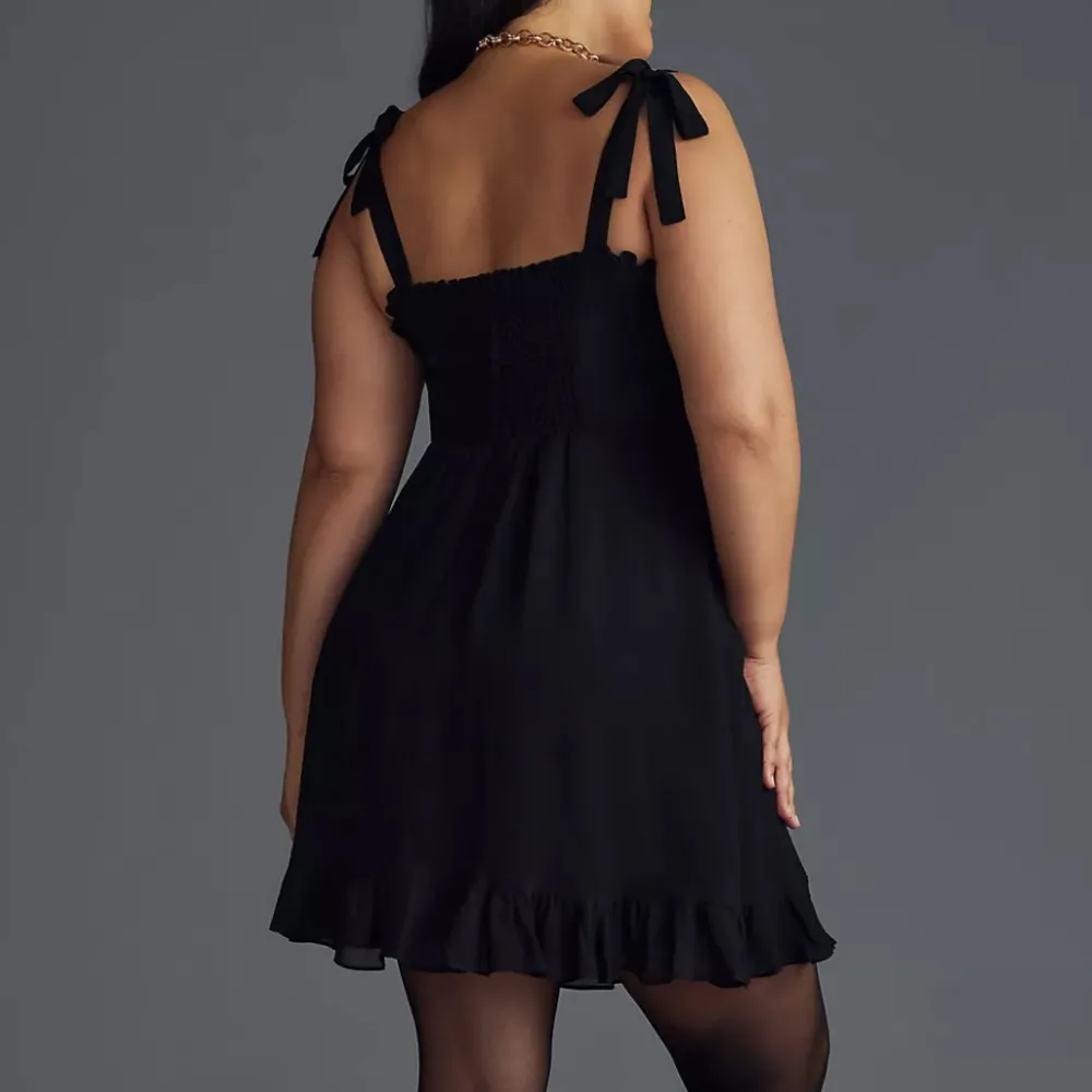 Reformation Christine Dress Black Mini cocktail Anthropologie Size 2 - Image 7