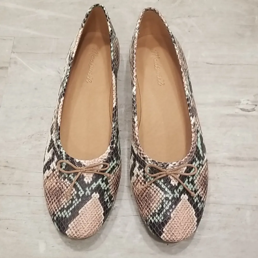 💕MADEWELL💕 Adelle Ballet Flat Snake Embossed Leather 8.5 NWOT - Image 7
