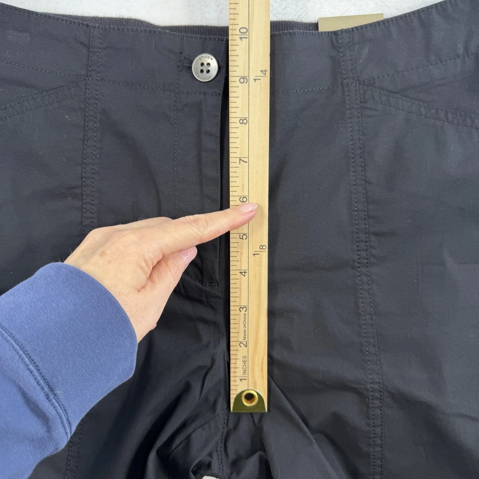 Chico's 0 US S 4 Pants Fitigues Casual Capri Crop Cropped Basic Black Stretch - Image 11