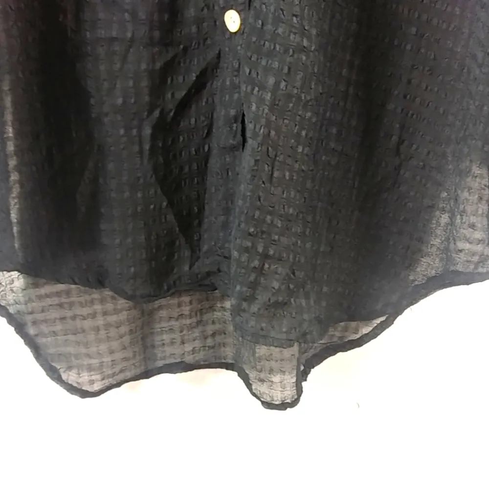 Peppermint Bay M Black Waffle Sheer Vintage Tunic Size M - Image 2