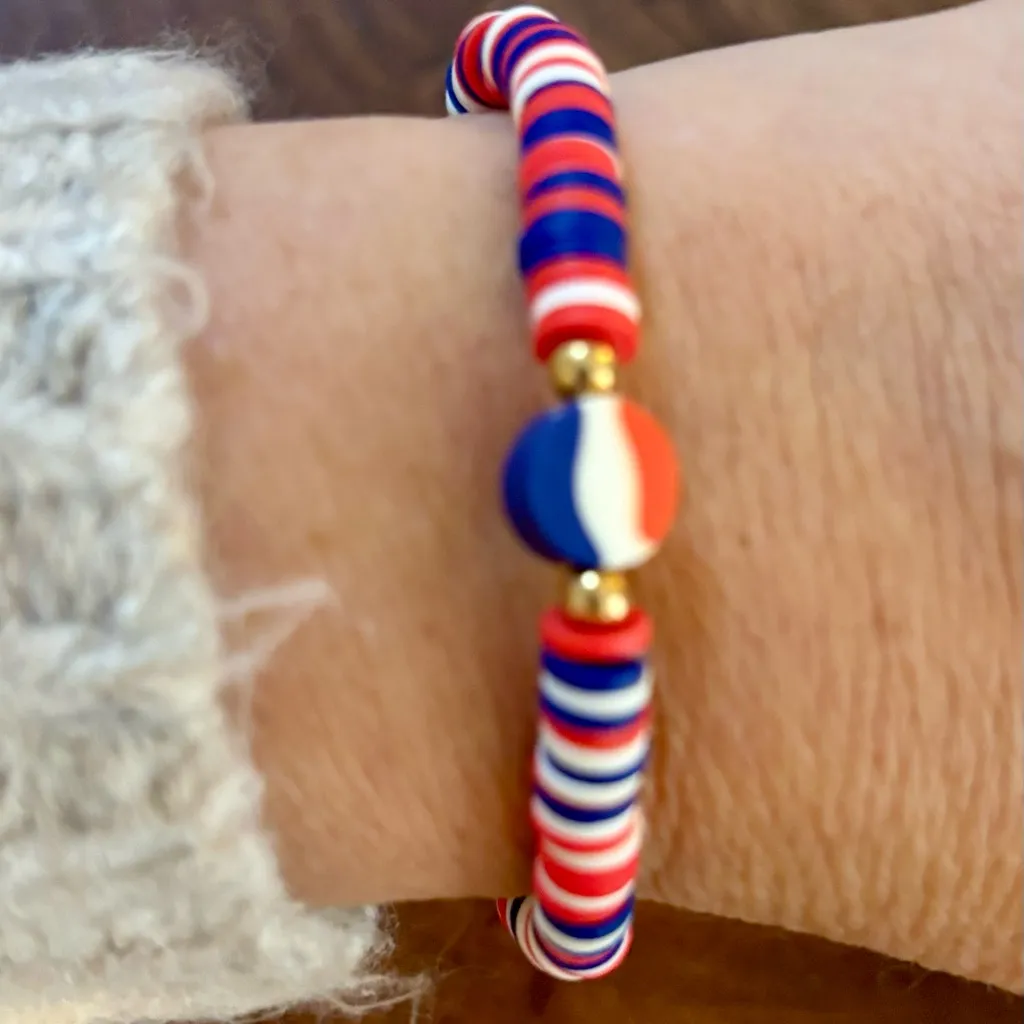 NWT Patriotic Heishi Bracelet Red - Image 3