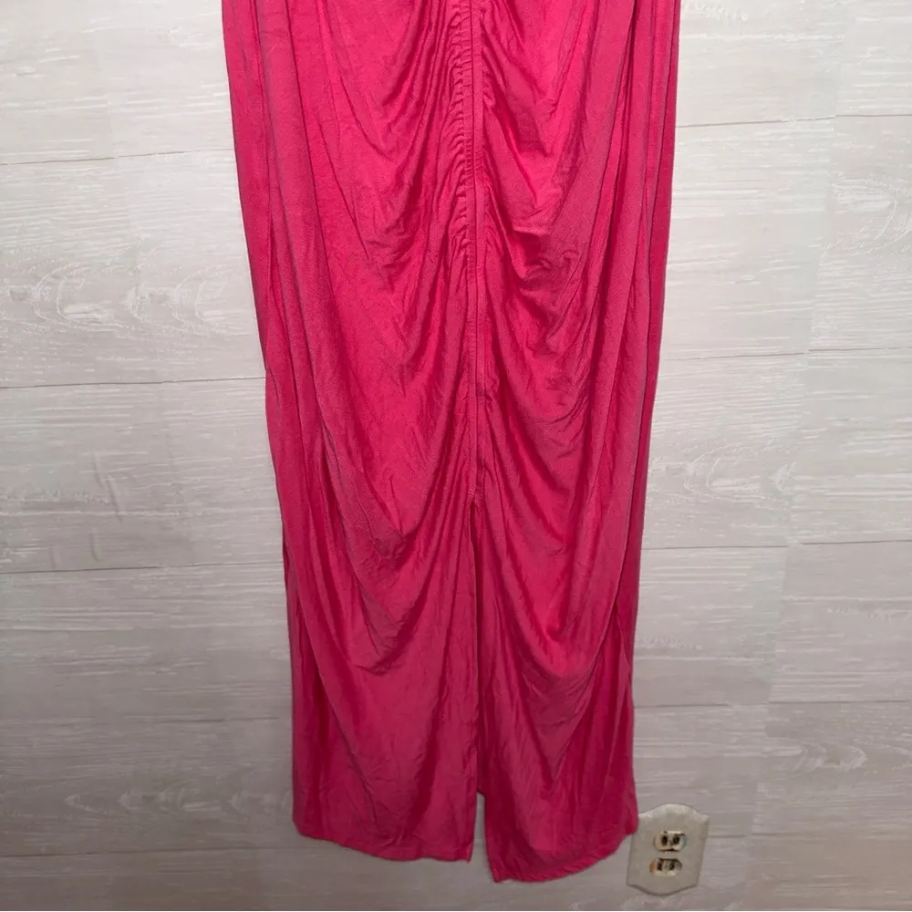 Future Collective Alani Noelle Front Ruched Midi Dress women's size XXL Pink - Image 4