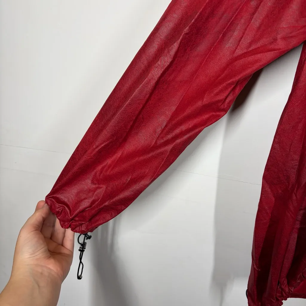 Alembika Red Faux Suede Hoodie Size 3 or US 10/12 - Image 6