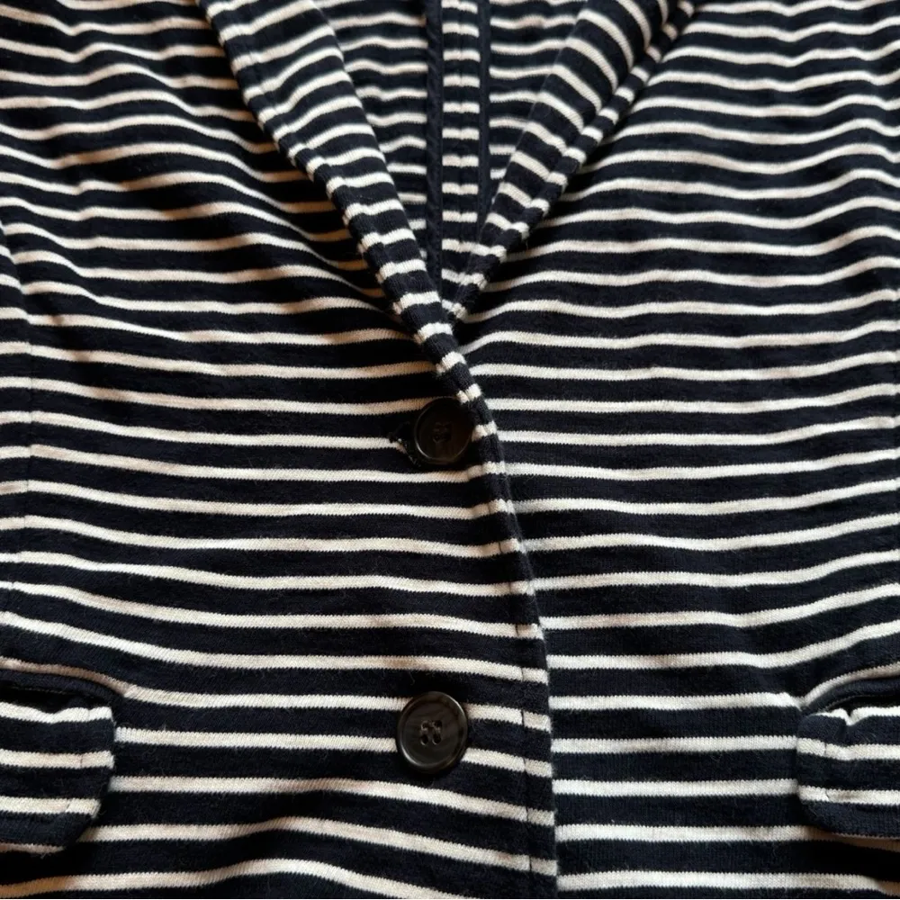 J.Crew Women’s Striped Knit Blazer - Size Small - Navy & White - Image 7