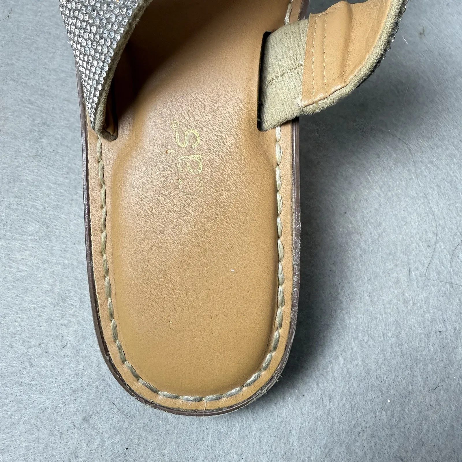 Francesca’s Georgia Rhinestone Women's Sandals Slip On Slides 8 Flip Flops - Image 4