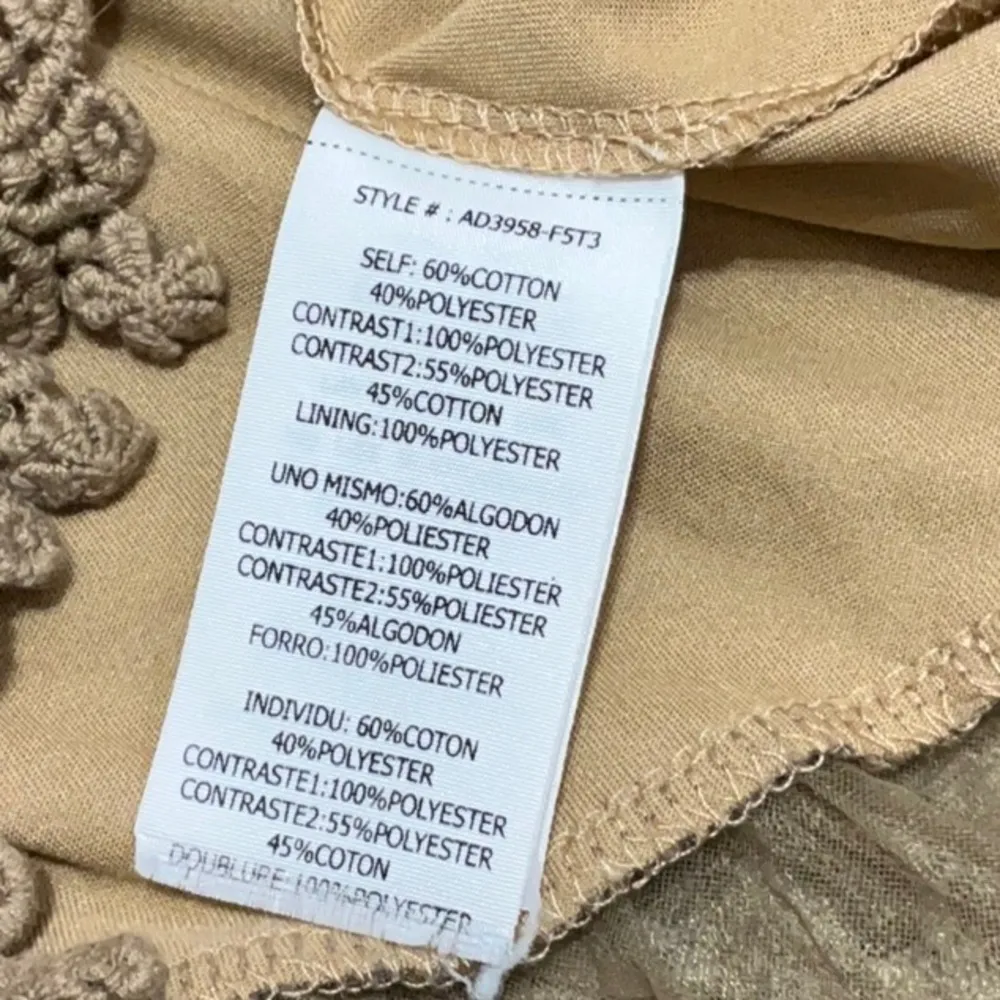 A’REVE Lace Ruffled Tunic M 19” p2p Brown $150 Retail Size M - Image 8