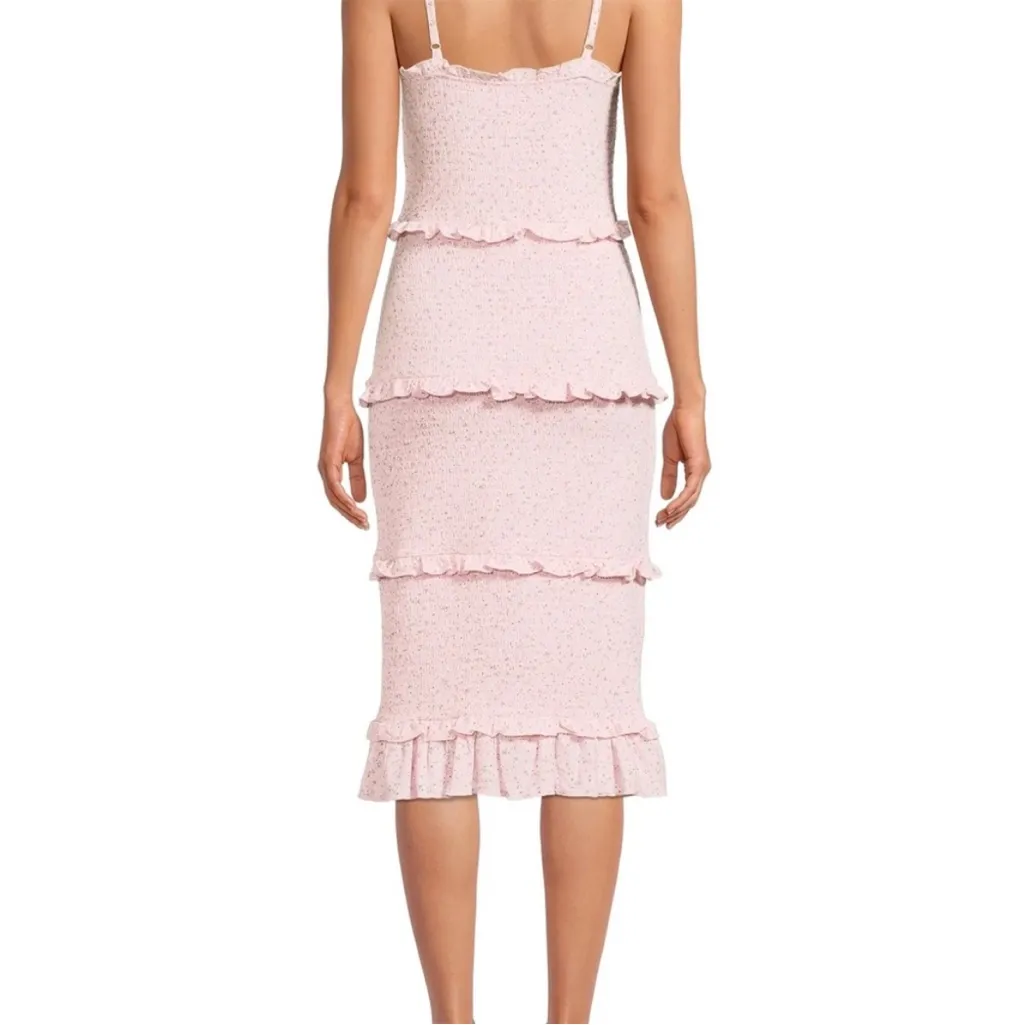 Light Pink Tiered Midi Dress - Image 2