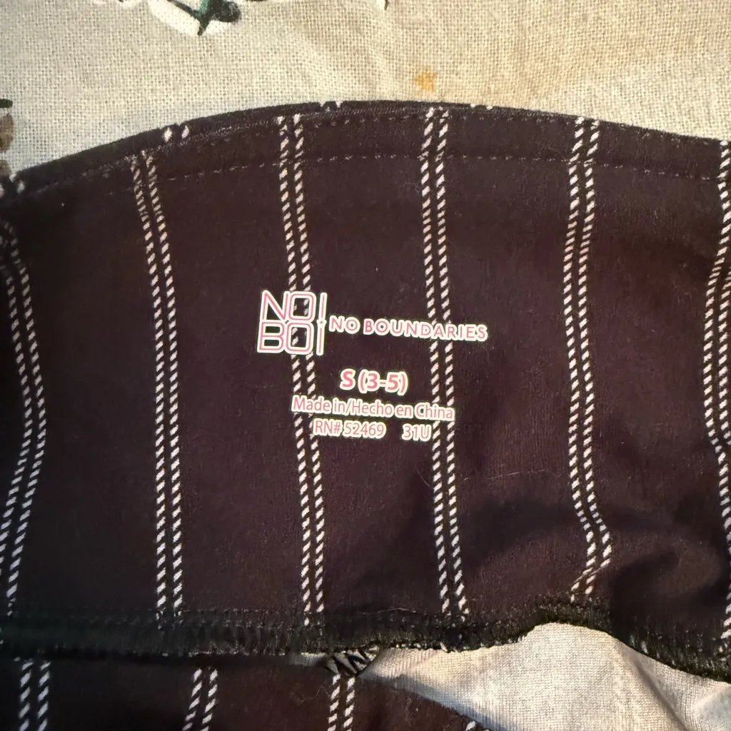 No Boundaries Black and White Striped Pants - Image 2