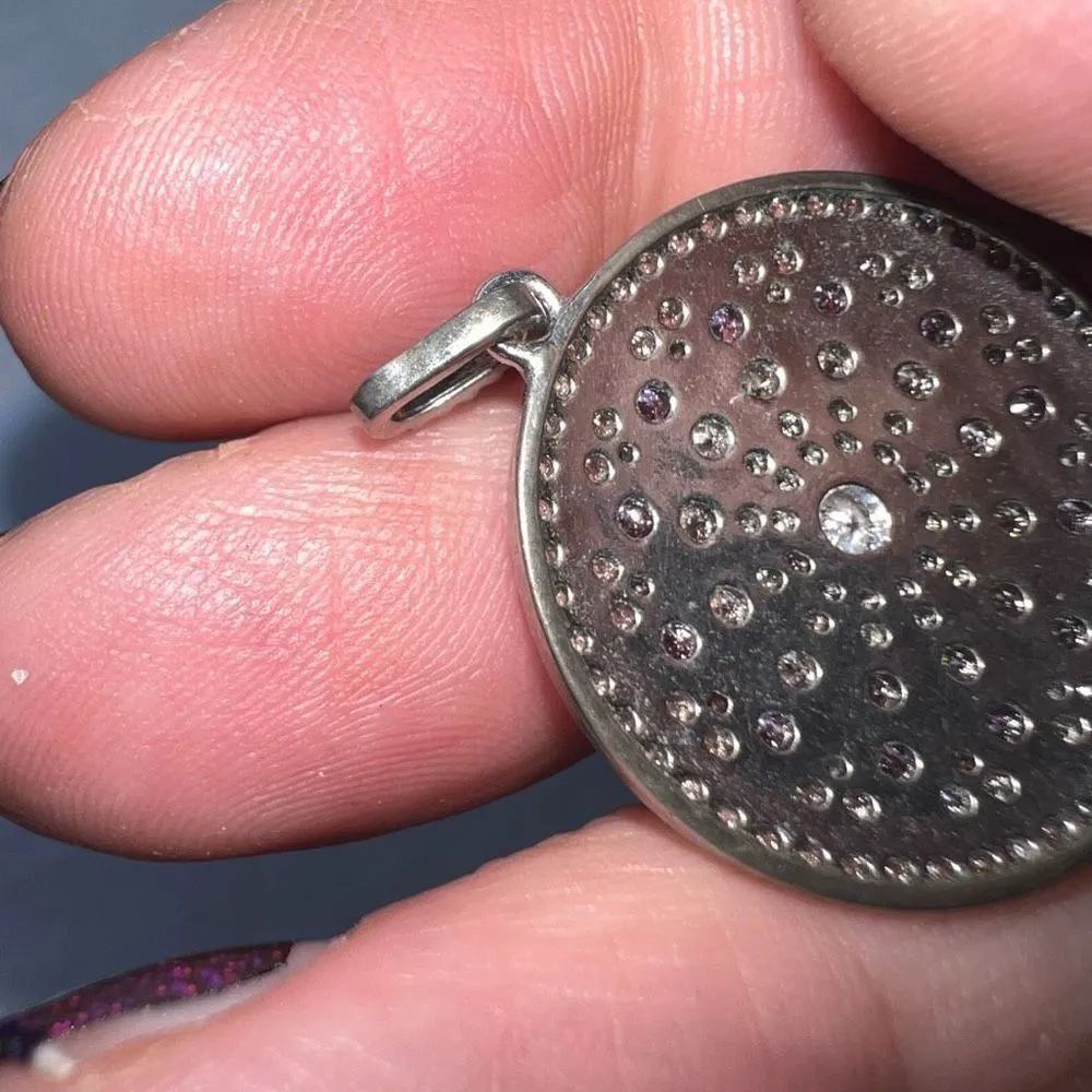 Silver Tone CZ Mandala Pendant - Image 7