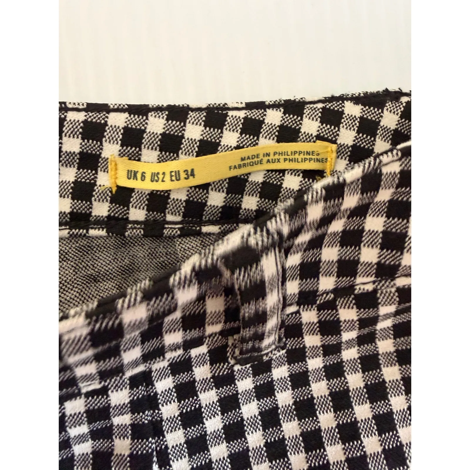 Maeve by Anthropologie Gingham Check Pants Women's Size 2 Black White - Image 4