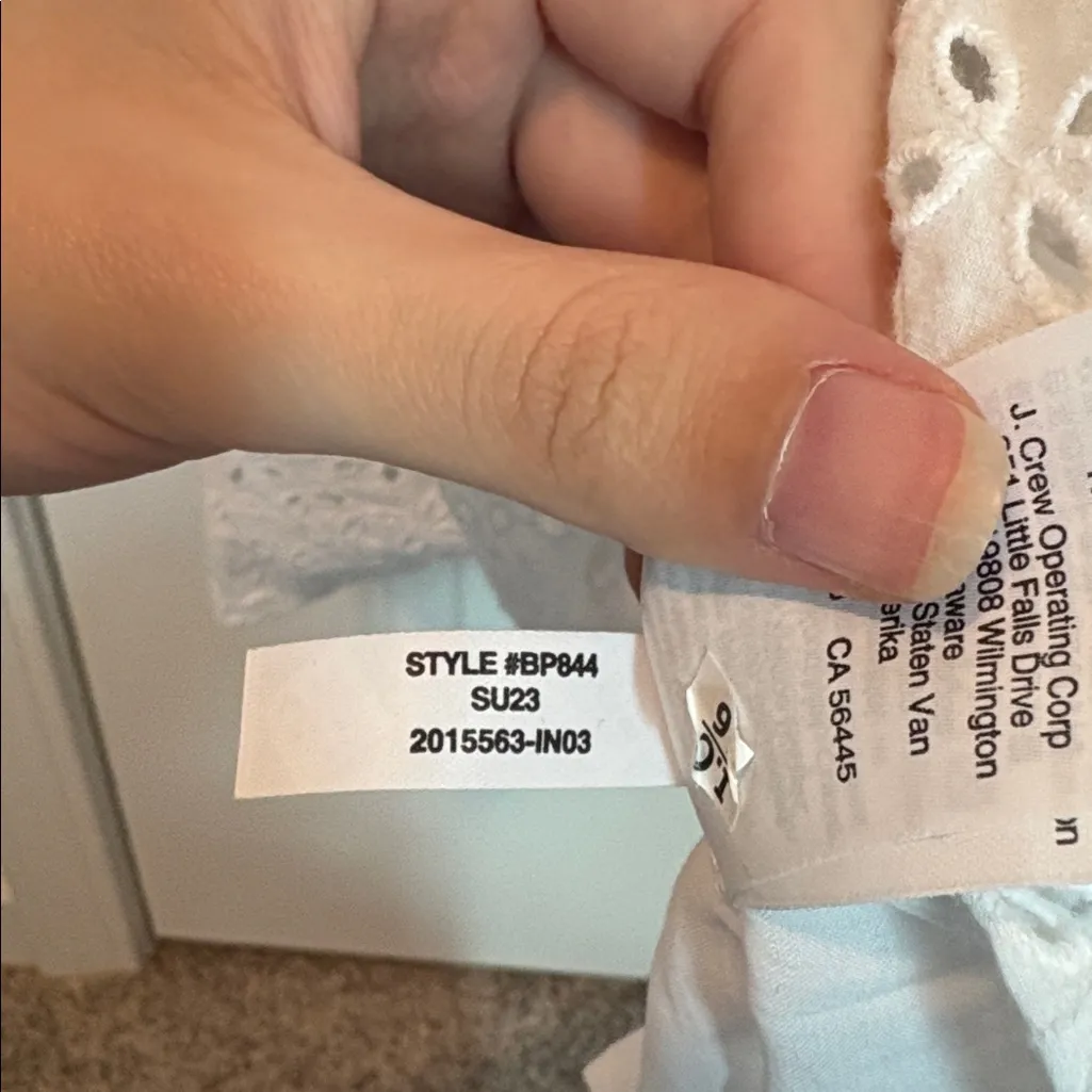 J. CREW Provence Smocked-Waist Midi Dress in Eyelet XS - Image 8