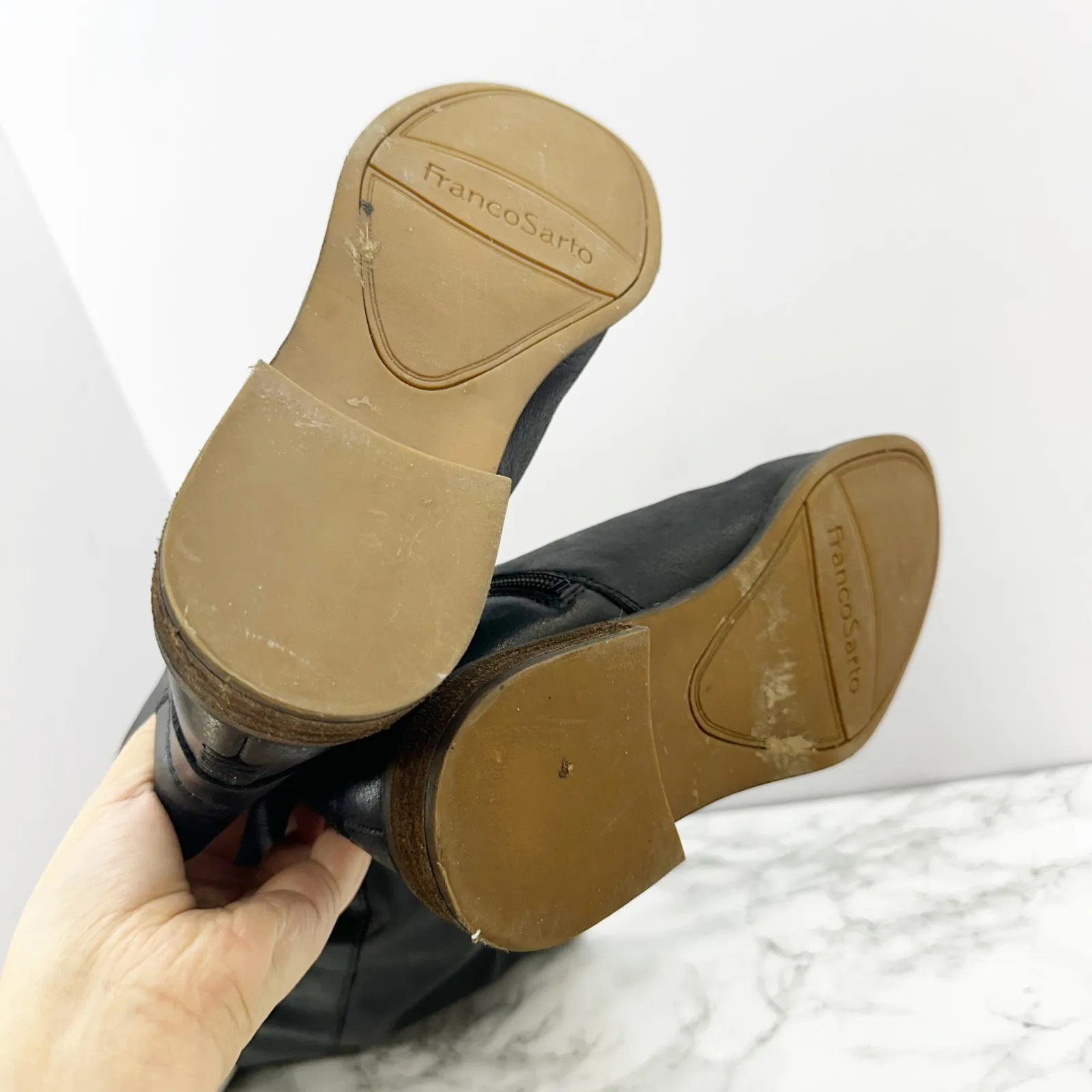 Franco Sarto Sz 6 Black Leather Over The Knee Boots Riding Boots Equestrian - Image 5