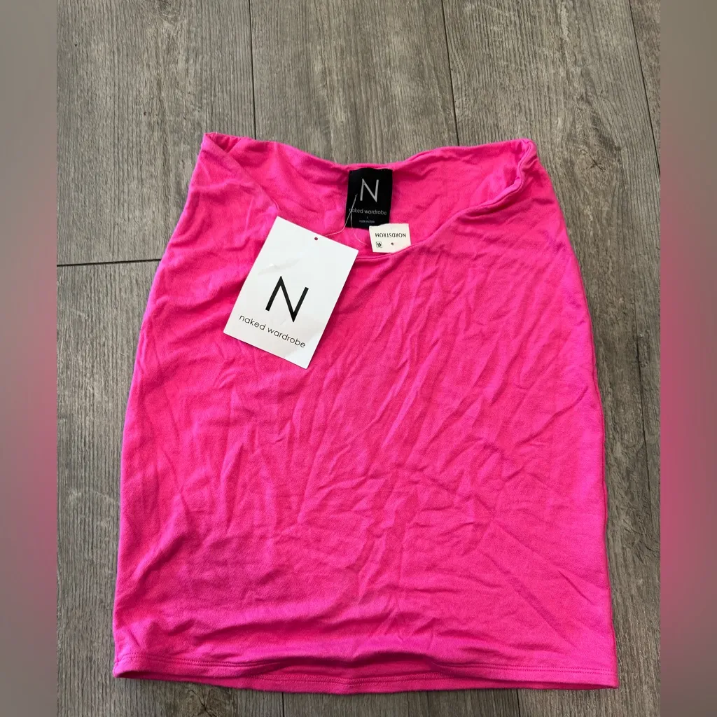 Naked Wardrobe Fuchsia Pencil Skirt - Image 3