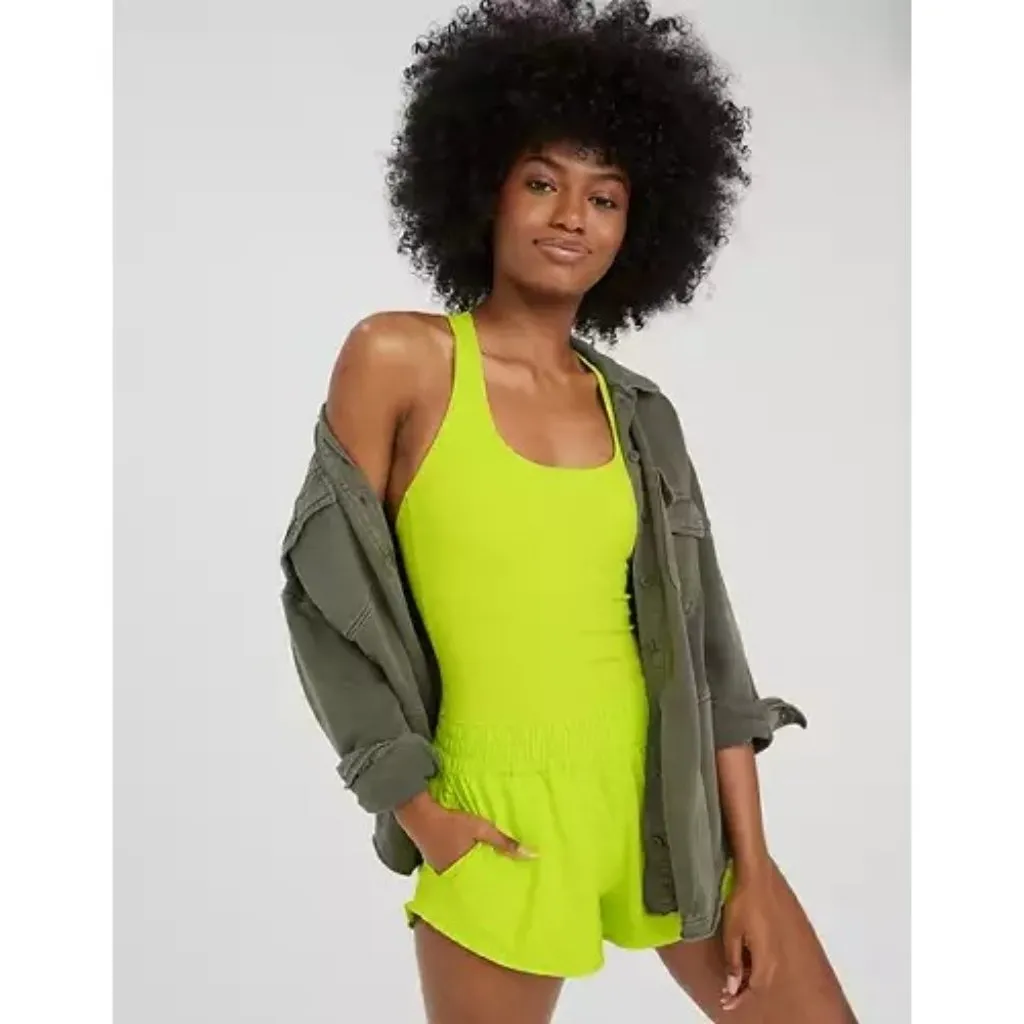 Aerie Offline Hot Stuff Romper NWT Neon Lime Green Size XL Tennis Pickleball - Image 2