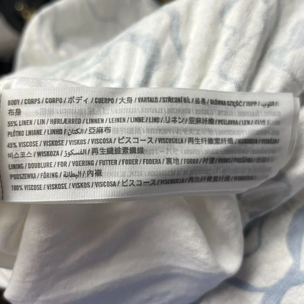 Abercrombie & Fitch Women's Tie Strap Linen-Blend Mini Small Dress Tiered Y2K - Image 10