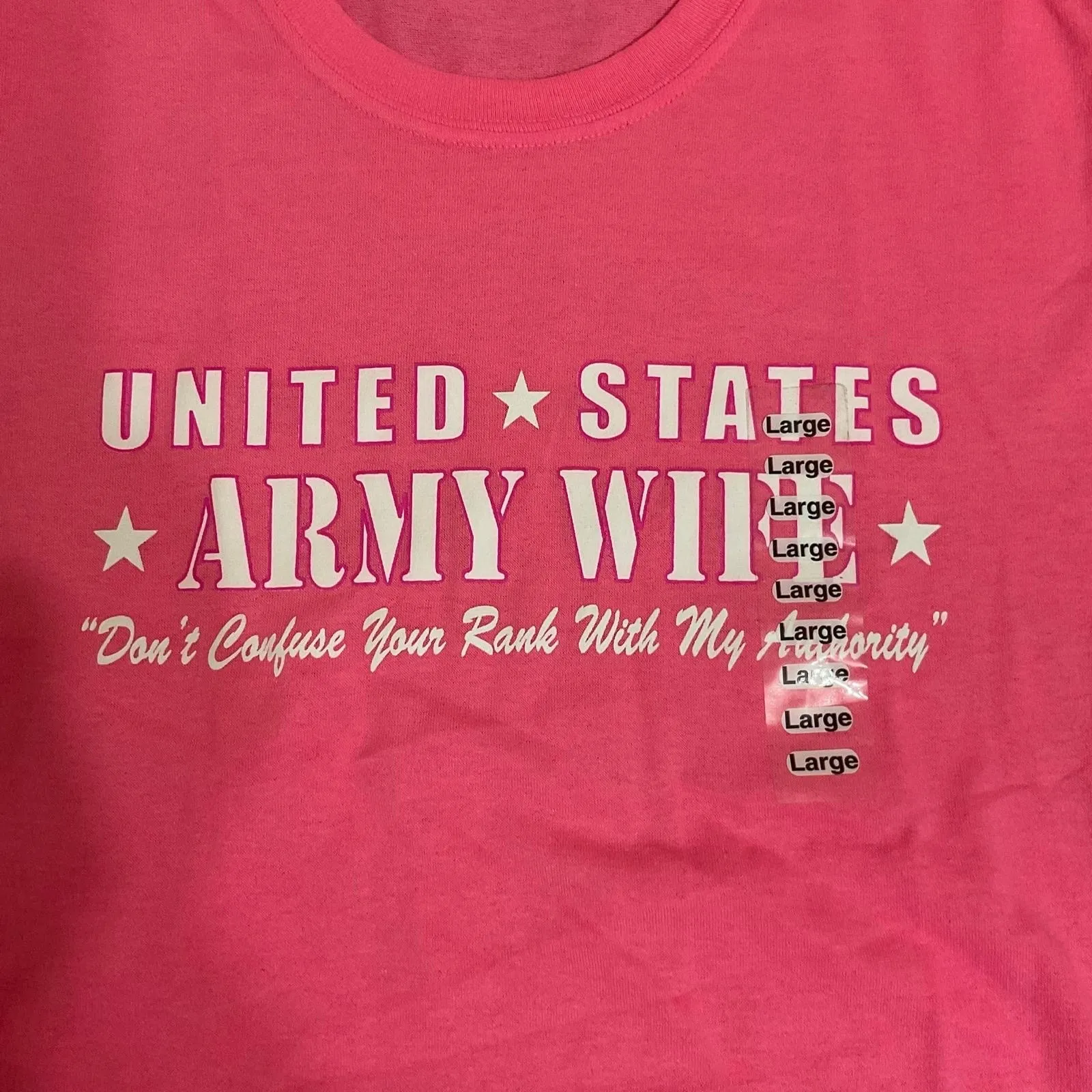 US‎ Army wife officially licensed short sleeve pink women's t - Image 4