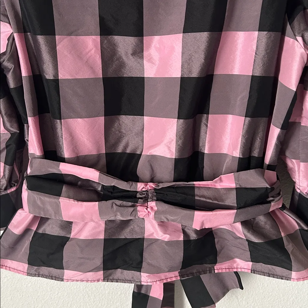 Zara Pink and Black Plaid Blouse - Image 7