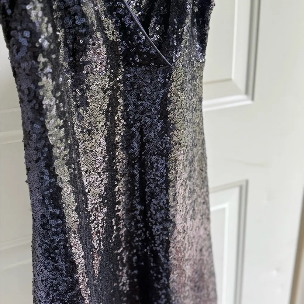 Lulu's Midnight Sequin Dress Blue - Image 2