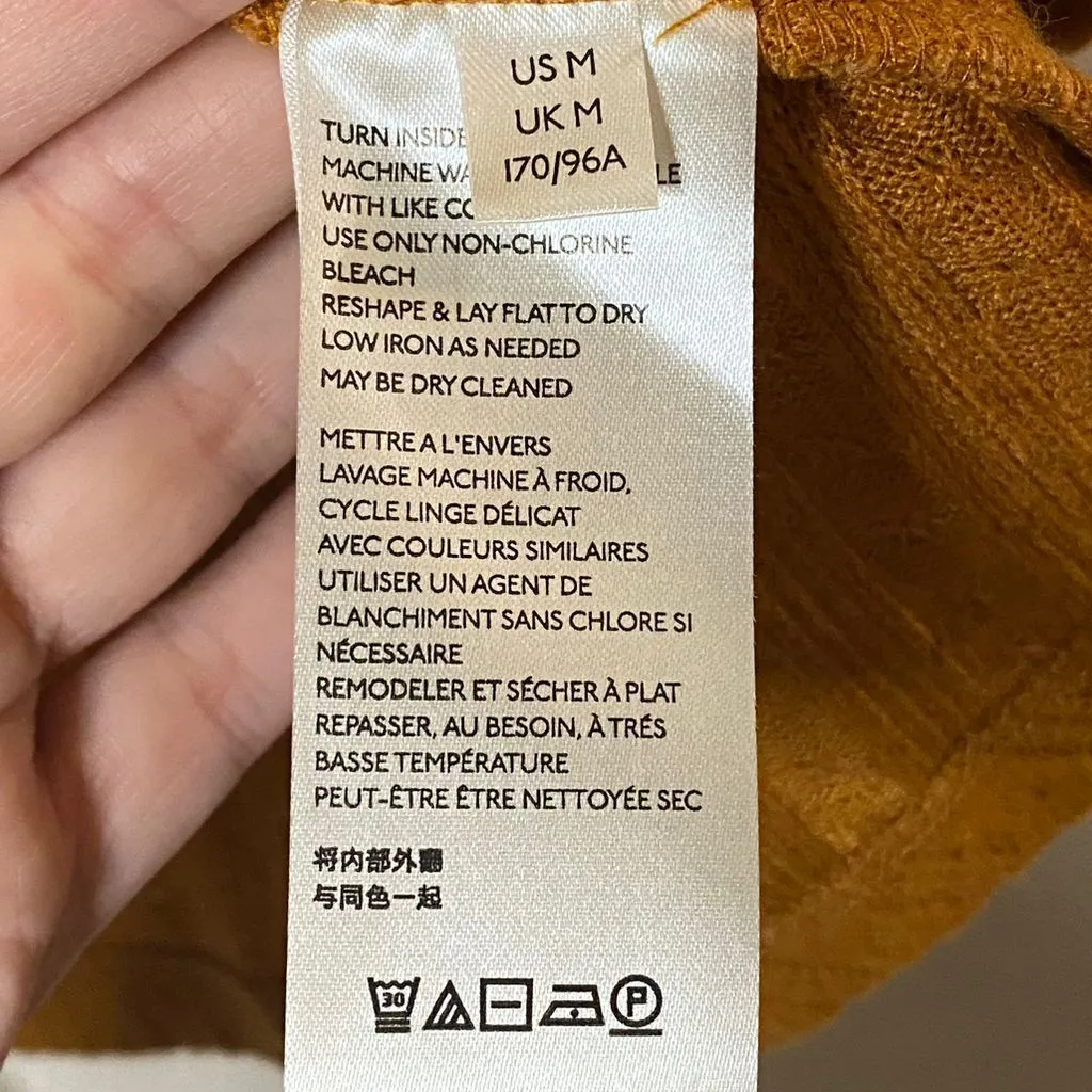 Anthropologie Maeve Rafela Surplice Wrap Sweater‎ Orange V-Neck Women's Size M - Image 3