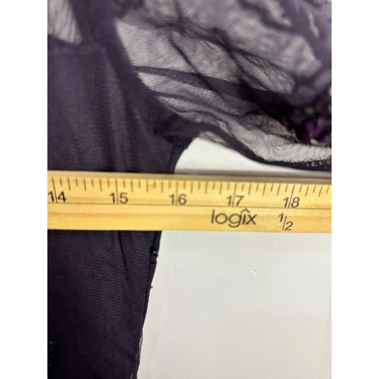 Patra Dress 6 Purple Beaded Sequin Sheer Overlay Cocktail Party Formal Midi - Image 6