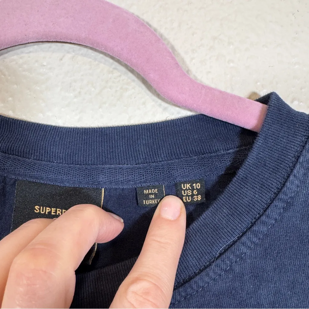 Superdry Blue Graphic Print Short Sleeve Tee Shirt Womens 6 Casual Basic Shirt - Image 8