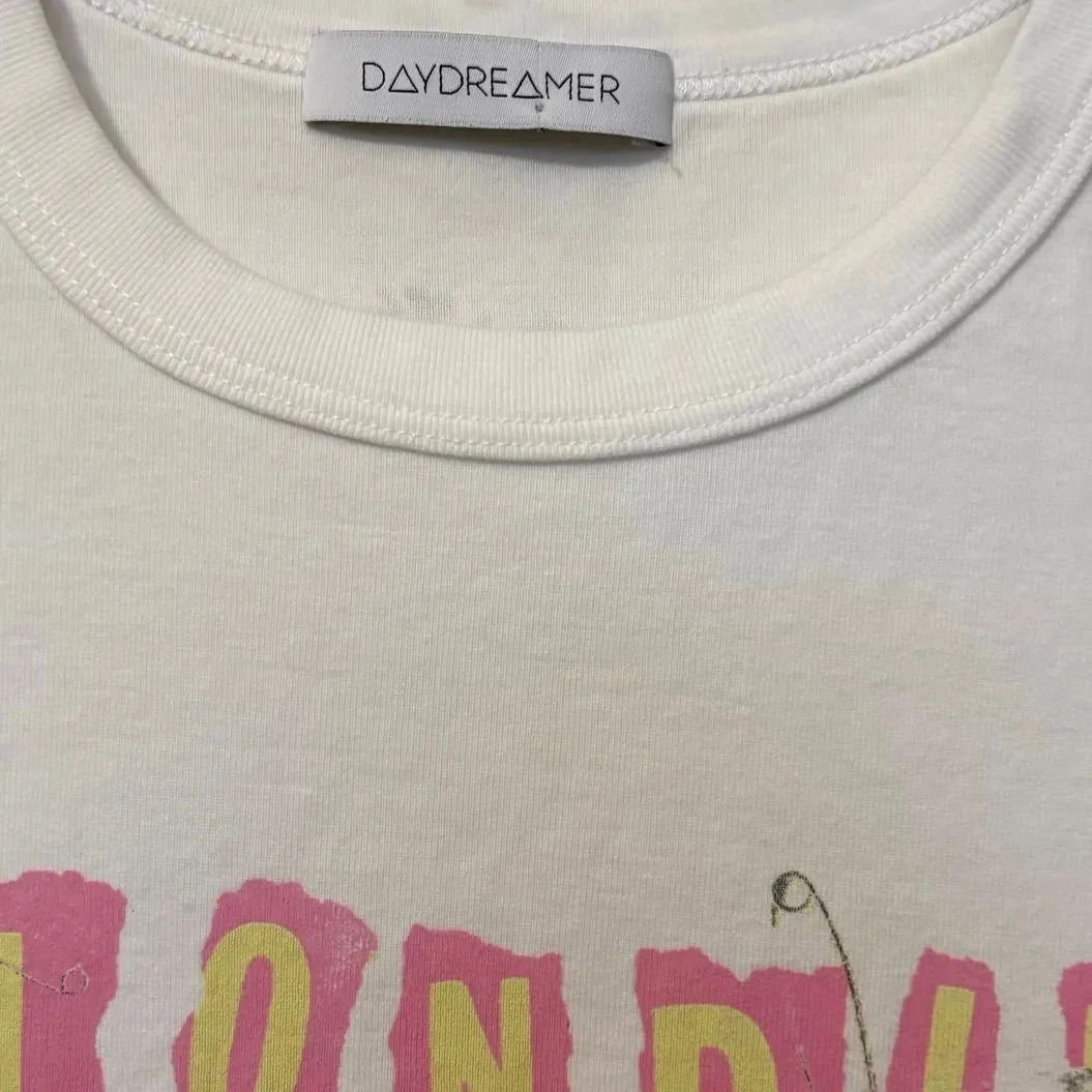 Revolve Daydreamer 100% Cotton White Blondie Live Concert Cropped Tee Size Small - Image 4