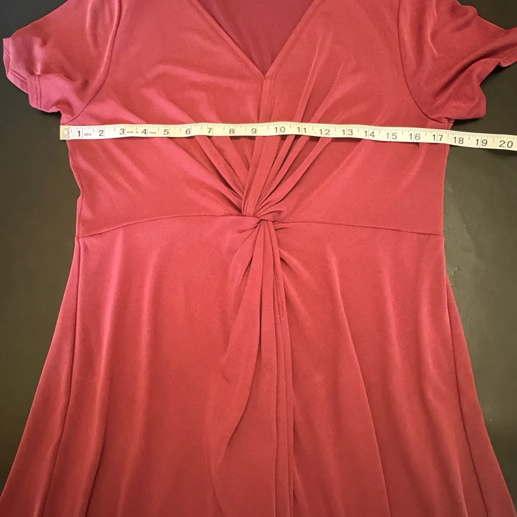 Altar'd State Burgundy Knotted V-Neck Midi Dress size Large - Image 7