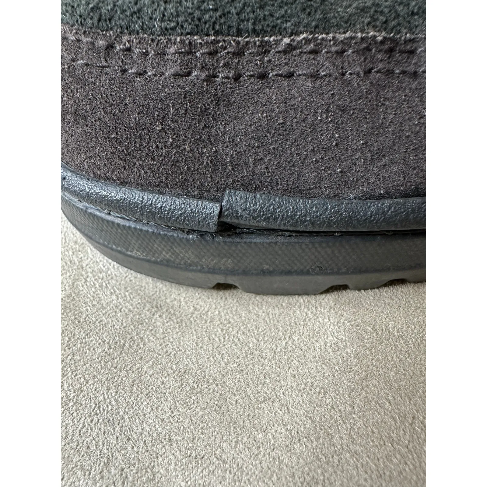 UGG Australia Ultra Short 5225 Black Pull On Boots Sz 7 Suede Sheepskin Winter - Image 7