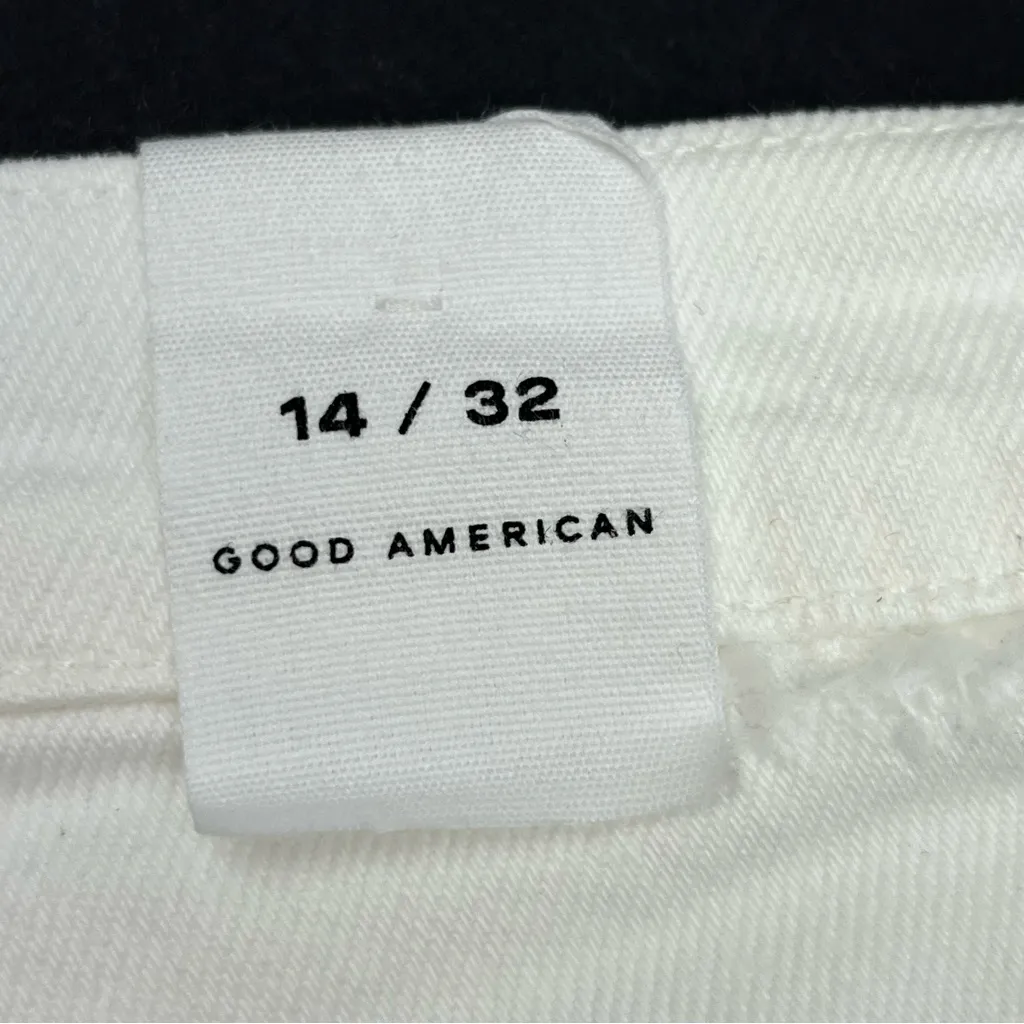 Good American Shorts‎ Good 90s Womens Size 14 / 32 White Denim Distressed NEW - Image 3
