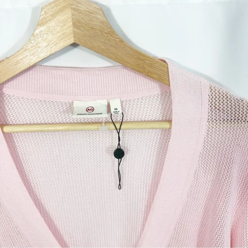 AG Adriano Goldschmied Cameron Longline Knit Cardigan Sweater in Pink - Image 9