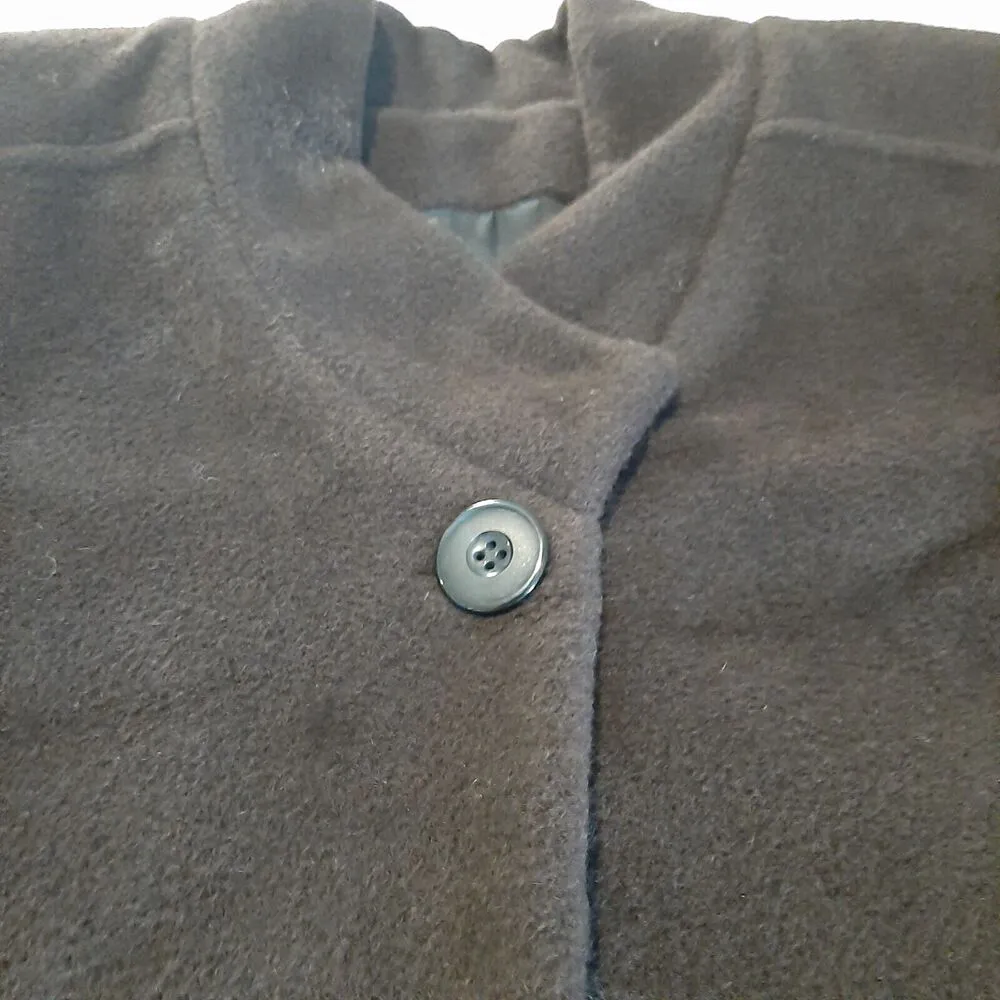 Weilam Cardigan Sweater Large Baby Alpaca Wool Open Front One Button Brown - Image 5