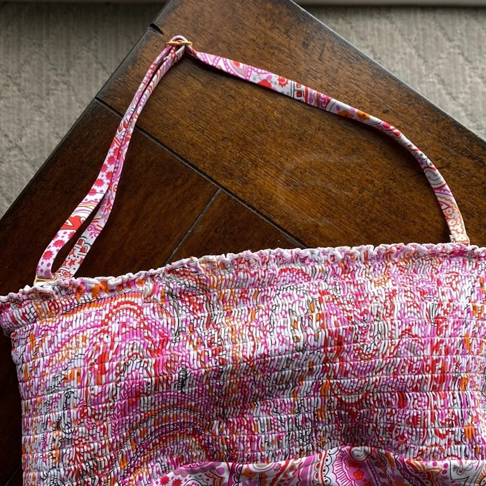 Liz Claiborne pink paisley adjustable halter one piece - Image 4