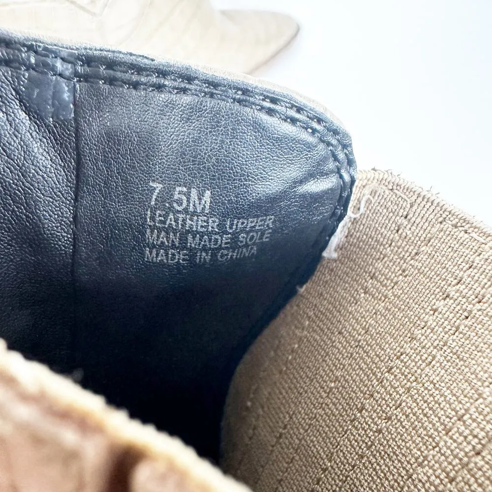 Rebecca Minkoff Croc-Embossed Leather Western Booties Size 7.5 - Image 7