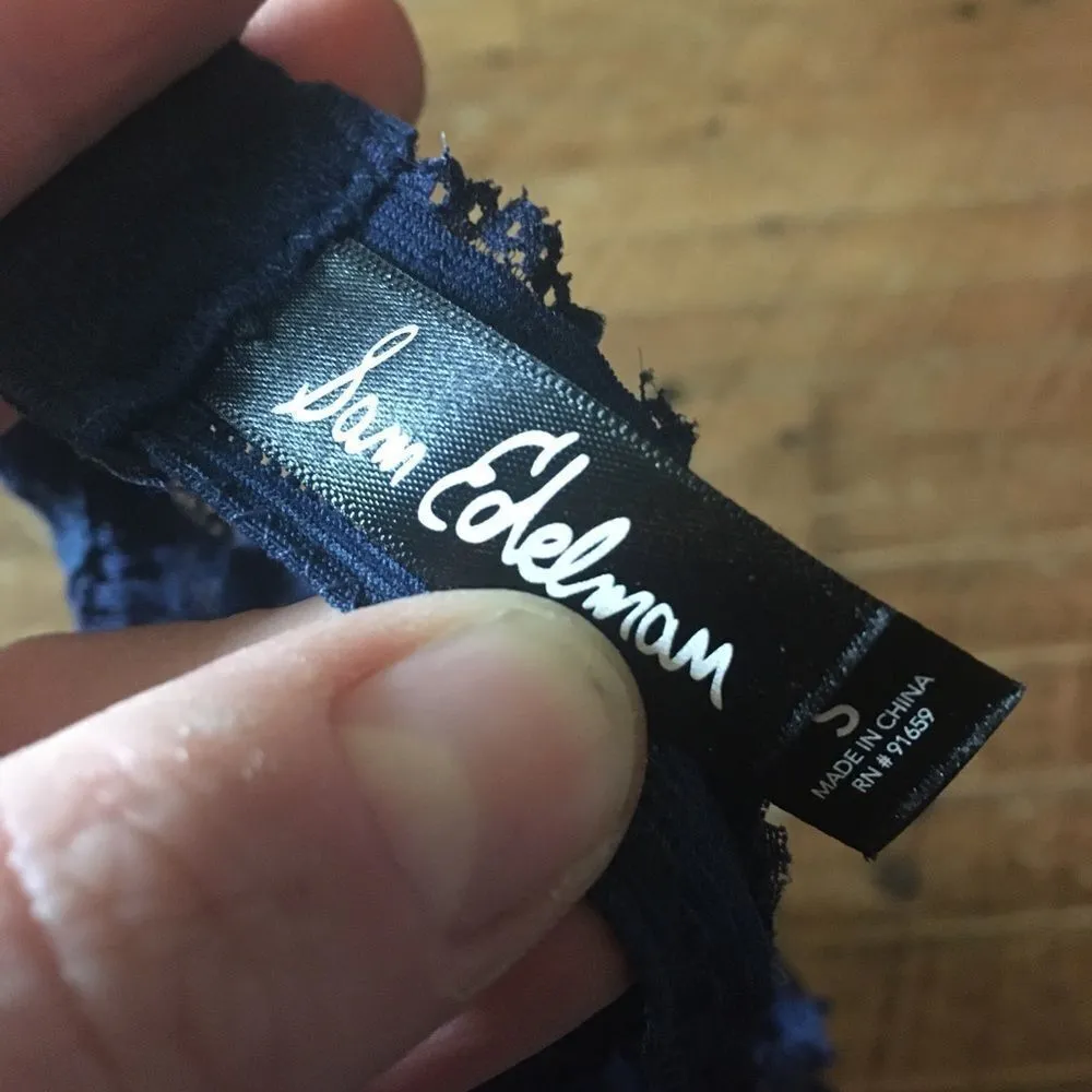 Sam Edelman navy sheer S body suit - Image 3