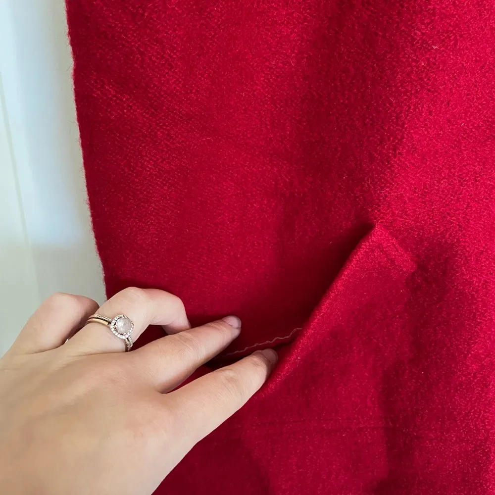 Vintage Tally Ho‎ women’s vest 100% wool faux fur collar zip red fashion Size M - Image 3