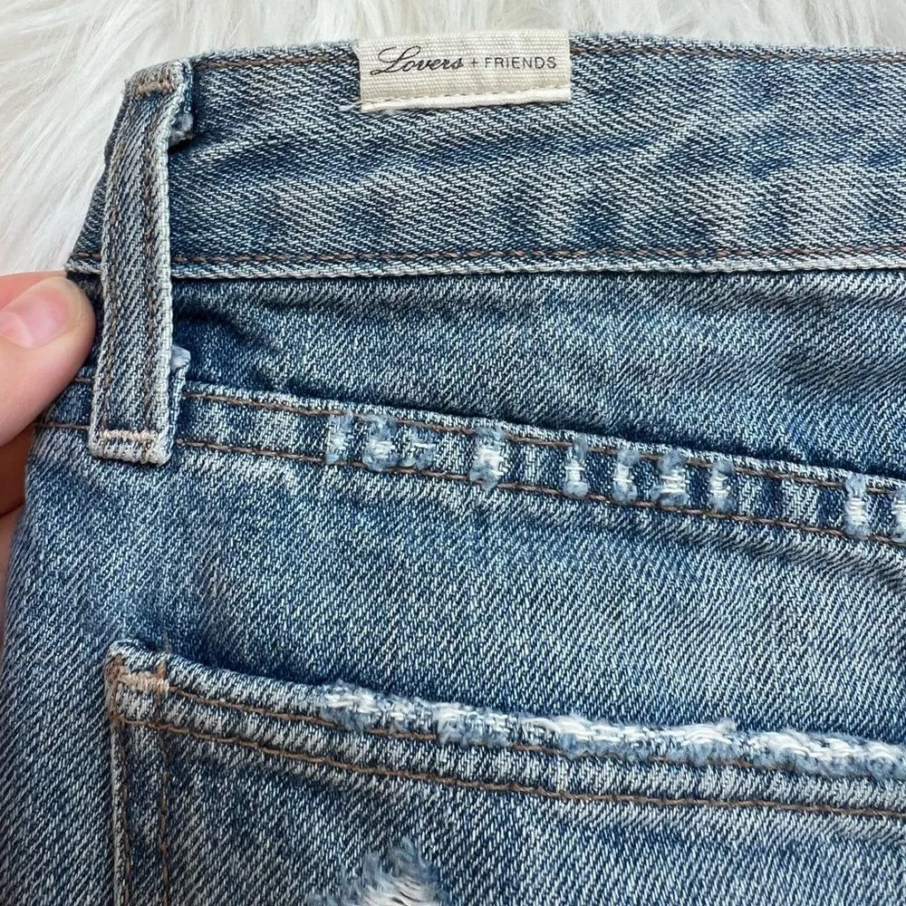 Lovers + Friends  distressed denim shorts - Image 7