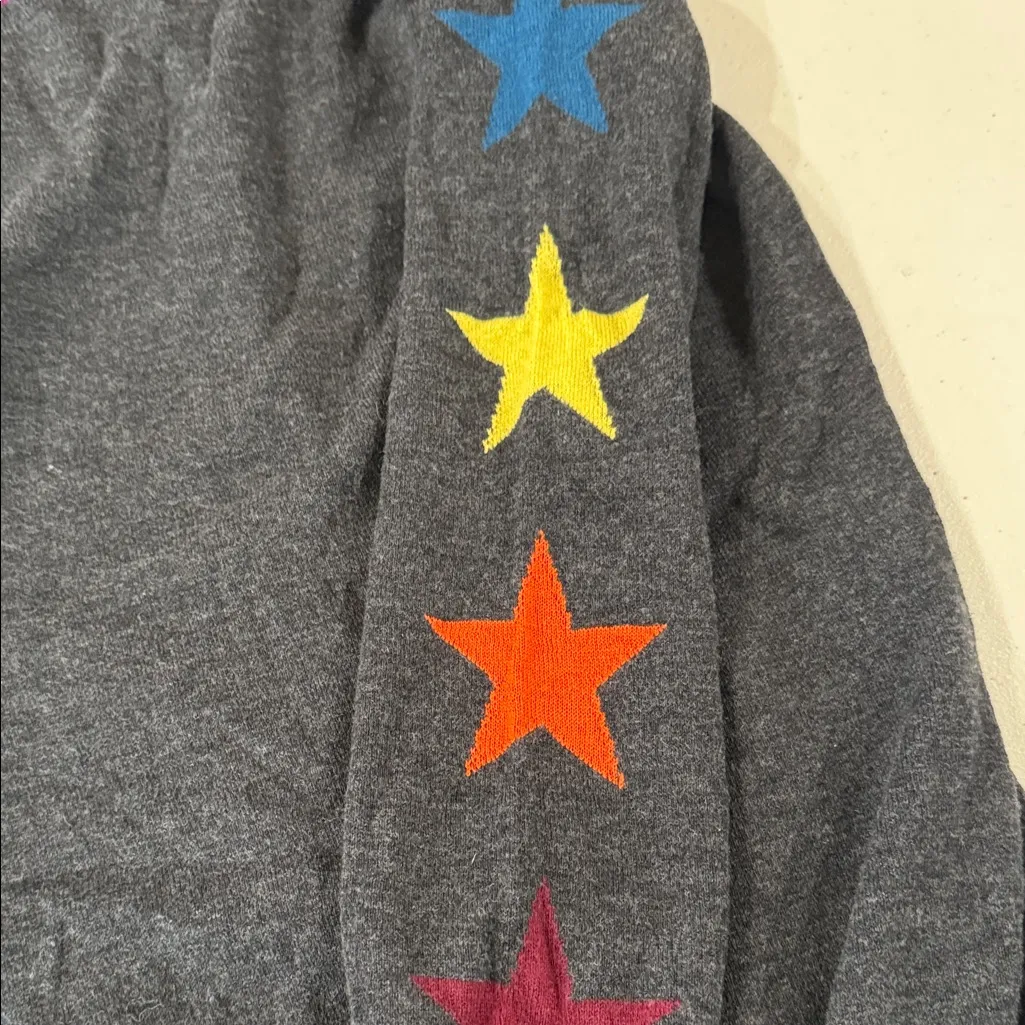 100%Cashmere Dark Gray Women's Sweatshirt with Multicolor Sleeve Details Size undefined - Image 6