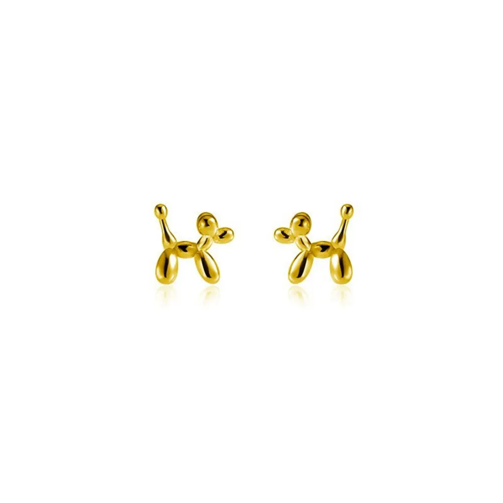 NEW‎ Women's 18k Gold Plated Sterling Silver Balloon Dog Stud Earrings, 0.7cm - Image 13